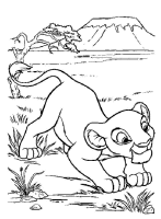 A coloring page of the lion king